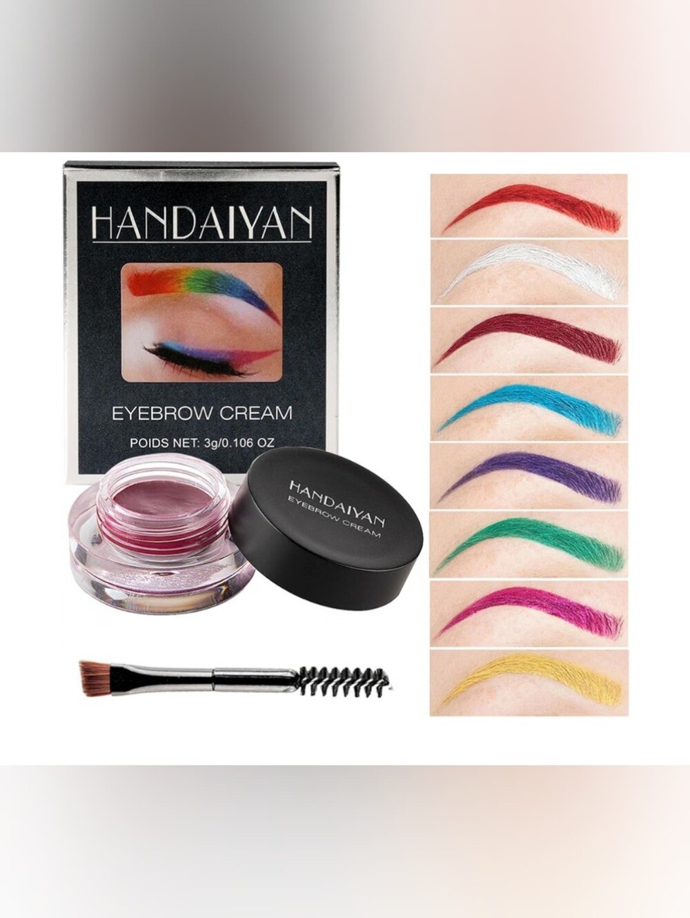 Women Makeup Colored Eyebrow Cream - Red